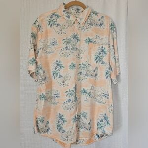Chaps Go Untucked Mens XXL Button Down Shirt Hawaiian Short Sleeve Cotton Modal